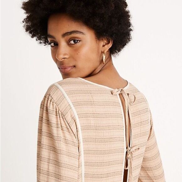 Madewell x Christy Dawn Striped Tallulah Tie-Back Midi Dress - Picture 2 of 9